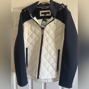 Tommy Hilfiger Navy and White Quilted Lightweight Jacket